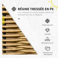 Outsunny Salon de jardin en résine tressée imitation rotin modulable 5 pièces coussins inclus gris(m-4)