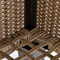 Outsunny Table basse de jardin style cosy chic - table basse relevable - métal époxy résine tressée imitation rotin beige(m-9)