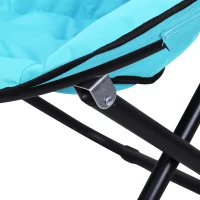 Outsunny Sedia Pieghevole da Campeggio o Pic Nic, Seduta Imbottita Struttura in Metall0, 80 x 80 x 75cm, Azzurro(m-5)