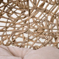 PawHut Cesta Rialzata per Gatti Fino a 10kg in Rattan PE Marrone (Φ52x58cm)(m-9)