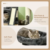 PawHut Cat Tree for Indoor Cats 81cm Cat Scratching Post Scratch Board Kitten Tower Climbing Frame Black(m-5)