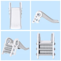 HOMCOM Folding Kids Slide Freestanding Slider for Toddler Climber Indoor Outdoor Playset Exercise Toy Activity Center for 1-3 Years, Cartoon Astronaut Shaped Grey(m-8)