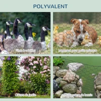 PawHut Grillage à poule rouleau - 25L x 1H m  - acier revêtement PVC vert(m-6)