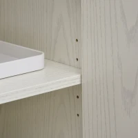 HOMCOM Aparador Auxiliar para Microondas Armario Bajo de Cocina con Armario de 2 Puertas y Estante Ajustable con Ruedas Carga 70 kg 60,4x40,3x97 cm Blanco(m-9)