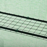 Outsunny Invernadero de Jardín 141x72x191 cm Vivero Casero con 4 Estantes Puerta Enrollable Cubierta de PE 140g/m² y Marco de Acero para Cultivos Plantas Macetas Flores Verde(m-8)