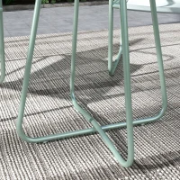 Outsunny Conjunto de Muebles de Jardín de 3 Piezas con Marco de Acero Reposabrazos y Almohadillas Ajustables para los Pies Verde(m-9)