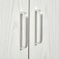 HOMCOM Mobile Cucina Multiuso con Ruote, Armadietto e Ripiano per Microonde, Credenza Alta in Legno Truciolare, 60.4x40.3x97cm Bianco(m-9)