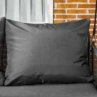 Outsunny Dondolo da Giardino 2 Posti con Cuscini e Tasche, in Acciaio e Textilene, 168x117x181 cm, Grigio Scuro(m-8)