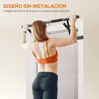 SPORTNOW Barra de Dominadas de Pared con Bandas de Resistencia Carga 150 kg para Ejercicio y Entrenamiento Negro y Naranja(m-4)