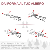 HOMCOM Ghirlanda Natalizia con 50 Luci LED Bianche e Decorazioni, in Plastica e Metallo, 180x30x30 cm, Verde(m-8)