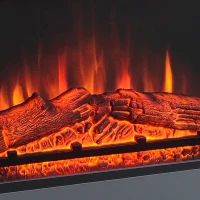 HOMCOM Electric Fireplace Suite with Remote Control, 2000W Freestanding Fireplace Heater with LED Flame Effect, Overheat Protection, 7-Day Programmable Timer, White(m-8)