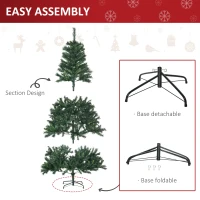 HOMCOM Albero di Natale Artificiale 745 Rami 200 Luci LED Decorato PVC Verde Altezza 180cm(m-6)
