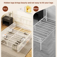 HOMCOM King Size Minimalistic Metal Bed Frame - White(m-8)