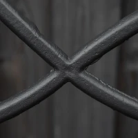 Outsunny Banc de jardin 2 places banquette extérieur terrasse patio dossier incliné assise à lattes accoudoirs confortables châssis acier fonte 128 x 58,5 x 85 cm noir(m-9)