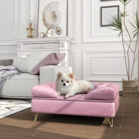 PawHut Cat Sofa Pet Couch w/ Removable Backrest, Soft Cushion, Washable Cover, for Small and Medium Sized Dogs, Pink(m-2)