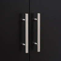 HOMCOM Armadio 2 Ante Moderno con 4 Ripiani, Guardaroba in Legno MDF 80x40x180cm, Nero(m-8)