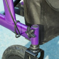 HOMCOM Folding Rollator Walker with Seat, Backrest, Lightweight Walking Frame with Storage Bag, Dual Brakes, All-terrain Wheels, Adjustable Handle Height, 4 Wheeled Walker for Seniors, Purple(m-9)