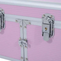 HOMCOM Mallette de maquillage professionnelle cosmétique vanity beauté portable Divers compartiments 29x21x20cm Aluminium(m-9)