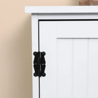 HOMCOM Buffet de cuisine armoire de cuisine contemporaine multi-rangements 2 placards 3 étagères MDF panneaux particules blanc(m-12)