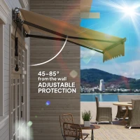 Outsunny 2.5 x 2m Electric Awning with Remote Controller, Aluminium Frame DIY Retractable Awning, UV30+ Sun Shade Canopy for Garden Patio Deck Door Window, Beige(m-6)