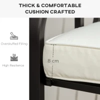 Outsunny Garden Bench Cushion 2 Seater Loveseat Seat Pad for Patio Swing Furniture for Indoor & Outdoor Use, 120 x 50 x 8 cm, Cream White(m-7)