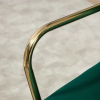 HOMCOM Poltrona da Camera Retrò in Velluto con Braccioli, Gambe Dorate e Seduta Imbottita, Verde(m-8)