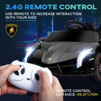 HOMCOM Lamborghini Veneno Licensed Electric Ride-On Car, with Remote, Music, Horn - Black(m-5)