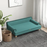 PawHut Dog Sofa, with Wooden Legs, Water-Resistant Fabric, for Medium & Large Dogs - Green(m-8)