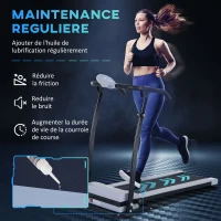 HOMCOM Tapis de Course Electrique Pliable tapis de marche électrique tapis de Fitness motorisé‎ 6 km/h idéal pour maison/bureau gris noir(m-7)