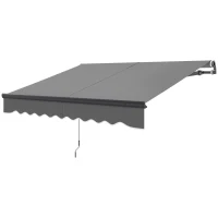 Outsunny 2.5 x 2m Electric Awning with Remote Controller, Aluminium Frame DIY Retractable Awning, UV30+ Sun Shade Canopy for Garden Patio Deck Door Window, Dark Grey(m-11)