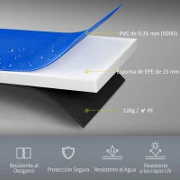 HOMCOM Cubierta de Protección Acolchada para Cama Elástica Borde de Seguridad para Trampolines con Diámetro Ø366 cm Azul(m-4)