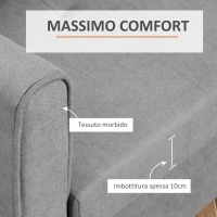 HOMCOM Divano Letto 2 Posti con Vano Contenitore, Design 2 in 1 in Poliestere, Grigio(m-7)