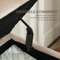 HOMCOM Banc coffre de rangement 2 en 1 banquette en velours avec couvercle à charnière et pieds en métal, jaune(m-5)