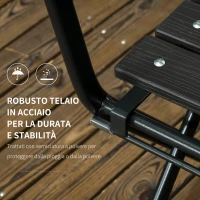 Outsunny Set da Giardino 3 Pezzi con 2 Sedie e Tavolo Pieghevoli in Acciaio e HDPE, Grigio Scuro(m-5)