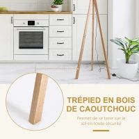 HOMCOM Lampadaire trépied style scandinave 40 W max. dim. 45L x 45l x 152H cm bois de pin lin beige(m-5)