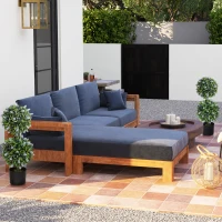 HOMCOM Set of 2 Decorative Artificial Plants Ball Trees with Lavender Flowers in Pot Fake Plants for Home Indoor Outdoor Decor, 70cm, Blue(m-6)