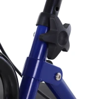 HOMCOM Déambulateur 4 roues - déambulateur pliable léger - assise + dossier rembourré - poignées ergonomiques, freins à main - panier rangement - métal bleu(m-8)