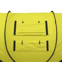 Outsunny 4 Person Pop-up Camping Tent Family Tent with Ground Sheet, 4 Windows and Portable Carry Bag for Beach Outdoor Trip, Yellow(m-9)