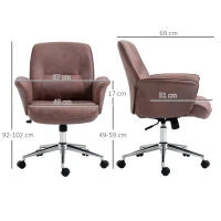 Vinsetto Office Chair, Desk Chair, Swivel Computer Chair with Armrest and Rolling Wheels for Home and Work, Red(m-3)