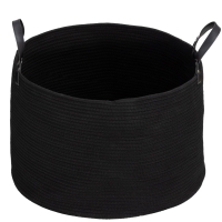HOMCOM Panier à linge 88L, corbeille à linge en coton avec poignées pliable, 56 x 35,5 cm, noir