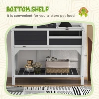 PawHut Wooden Tortoise Enclosure, Tortoise Tank w/ Adjustable Lamp Holder, Openable Lid, Removable Main House - Grey(m-7)