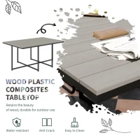 Outsunny 10 Seater Rattan Cube Garden Furniture Set, Rattan Dining Set with Cushions, Outdoor Dining Table and Chairs with 6 Armchairs, 4 Stools, Rectangular Wood Grain Plastic Top Table, Grey(m-6)