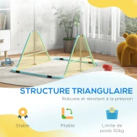 HOMCOM Barre fixe de gymnastique pour enfants pliante hauteur réglable de 88 à 128 cm vert(m-7)