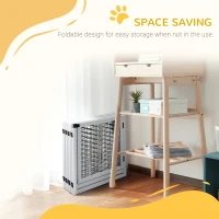 PawHut 8 Panels Foldable Pet Gate with Support Feet, for House, Doorway, Stairs, Small and Medium Dogs - White(m-6)