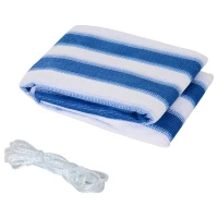 Telo Protettivo in HDPE, Copertura Frangivento per Balcone e Giardino, Bianco e Blu (5m x 0.9 m)(m-7)