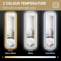 HOMCOM 150 x 40cm Full Length Mirror, with Adjustable Lights - Black(m-6)