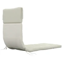 Outsunny Coussin matelas pour chaise longue transat bain de soleil avec sangles d'attache dim. 200L x 60l cm blanc crème(m-8)
