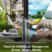 Outsunny Sonnenschirmständer aus Granit 25,5kg Schirmständer, Rund Schirmhalter für Sonnenschirm 32/38/48mm(m-4)