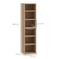 HOMCOM Lot de 2 étagères colonnes armoire de rangement CD-DVD 12 compartiments 21 x 22,5 x 88,5 cm capacité 204 CD chêne(m-3)