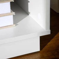 HOMCOM Comodini Moderni con LED, Set 2 Pezzi in Truciolato Bianco con Cassetto e 2 Ripiani Aperti, 40x40x55 cm(m-8)